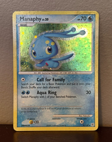 The Pokémon Company Manaphy 9/130 Diamond & Pearl Holo Rare English 2007 70HP