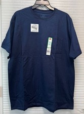 NWT Fruit of the Loom Men's XL Pocket T-Shirt Blue Cotton Blend Short Sleeve Tee