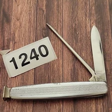 Richards Pipe Smokers Knife Sheffield England SS Handles CS Blades 3 3/8" Closed