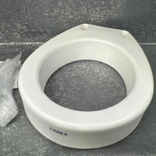 Carex Toilet Seat Elevator — Round Standard Raised Toilet Seat / 300 lb Capacity