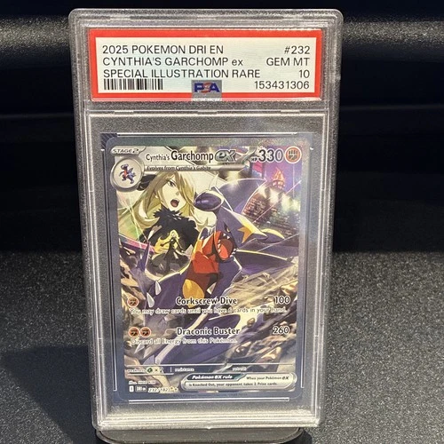 Pokémon TCG SV10 Destined Rivals Cynthia's Garchomp ex SIR 232/182 PSA 10