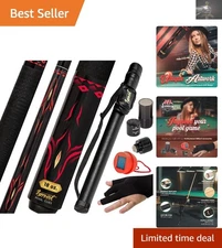 Elegant 58-Inch 2-Piece Pool Cue Set - Low Deflection & Complete Accessories
