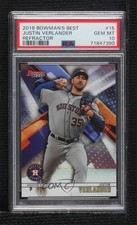 2018 Bowman's Best Refractor Justin Verlander #15 PSA 10 GEM MT 0i7l