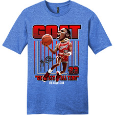 NEW ART SOCIETY MJ GOAT NO DISCUSSION HEATHER ROYAL TEE SHIRT SM-4XL MADE IN USA