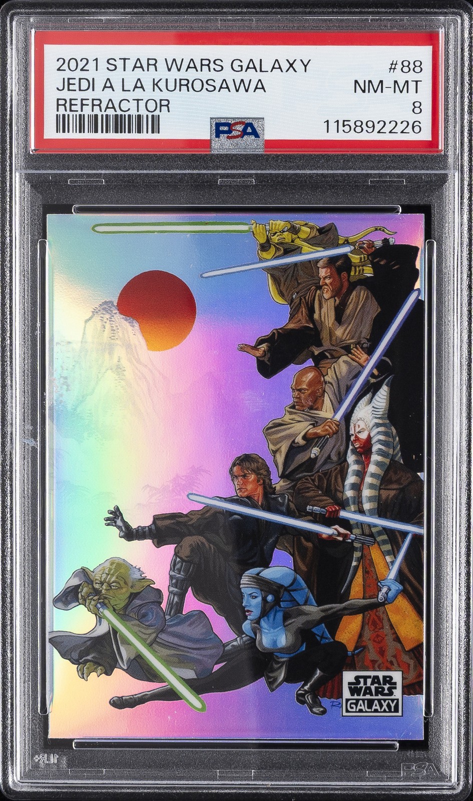 2021 TOPPS CHROME STAR WARS GALAXY REFRACTOR #88 JEDI A LA KUROSAWA PSA 8