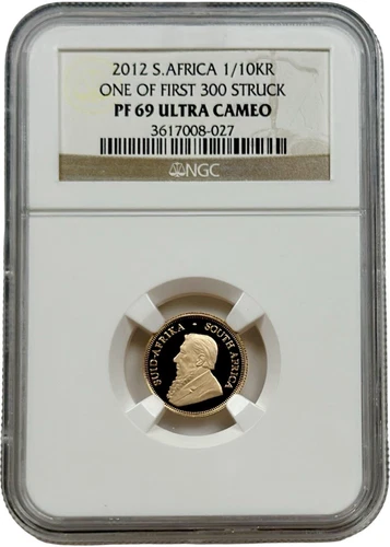 2012 South Africa Gold 1/10 oz Proof Krugerrand Coin NGC PF 69 UC 1 of First 300