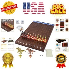 Horse Race Board Game Wooden Kentucky Derby Party Game Set with 11 Metal Hors...