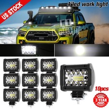 10X 4 Inch LED Work Cube Light Bar Pods fog Lamps for Pickup SUV UTV 4WD offroad
