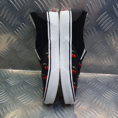 Usados en Excelente Condición Para Mujer VANS Clásicos Zapatos Sin Cordones Estampado Cereza Reino Unido Talla 6 EU 39 Negro/Rojo (W) - Imagen 12 de 12