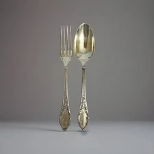 Rare Christofle Silver .950 Minerva 1 & OC Marked Set Table Spoon & Fork 8.5"