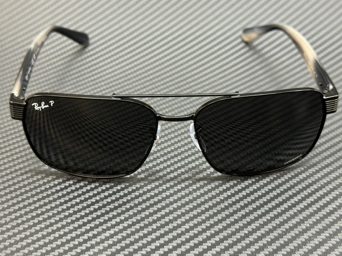 RAY BAN RB3751CH 002 K8 Black Grey Polarized Unisex 61 mm