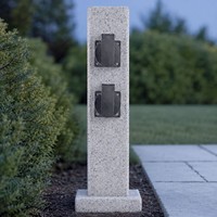 AußEn Verteiler 4 Steck Dosen Stein Optik SäUle Garten Strom Versorgung Pfosten