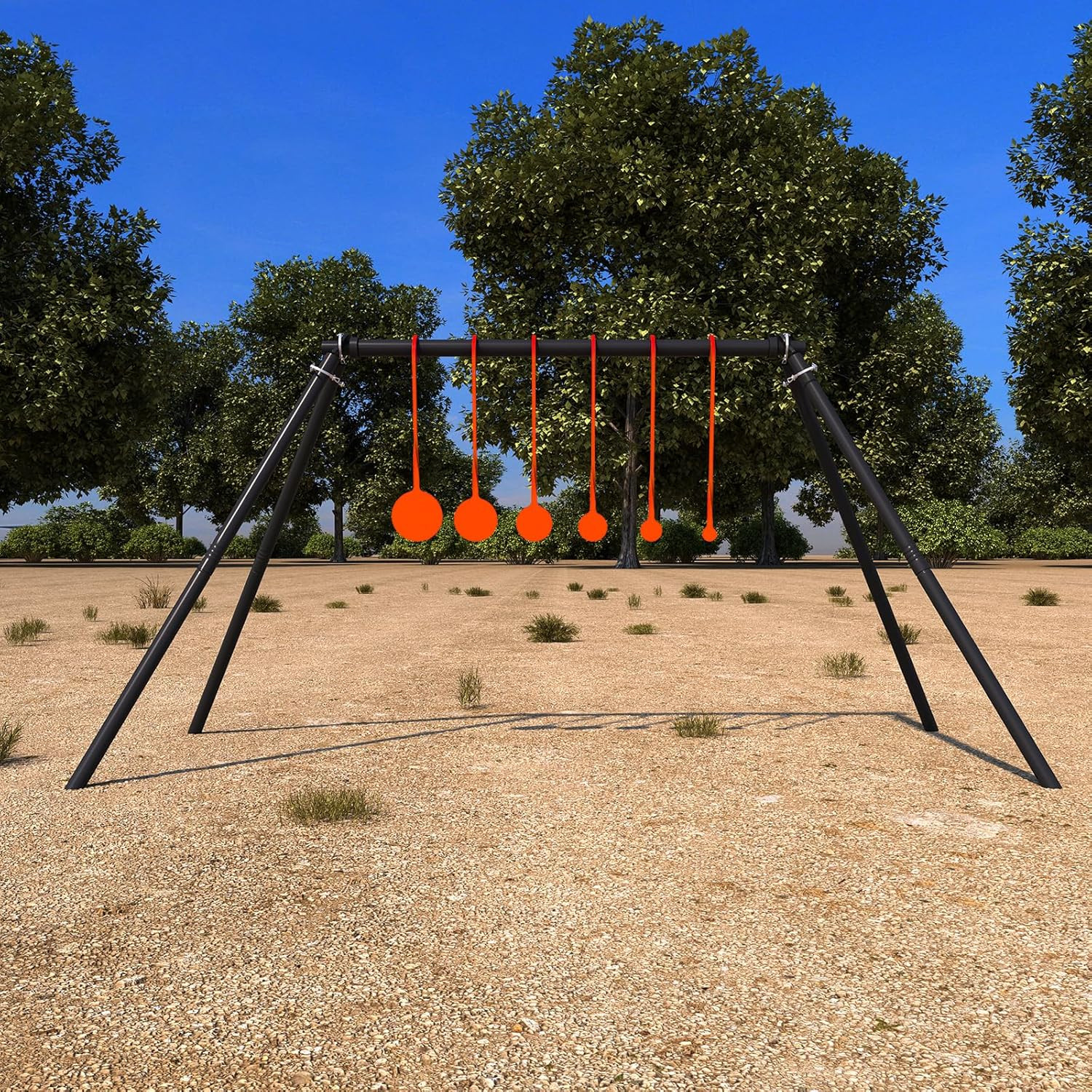 AR500 Steel Target Stand System Kit, 1/4” Thick 6 Spinning Targets, Suitable for