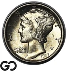 1917 Mercury Dime Full Split Bands, Gem BU++ FSB Better Date