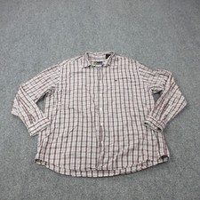 Nautica Shirt Mens XL Red Plaid 100 Cotton Long Sleeve Button Front Casual
