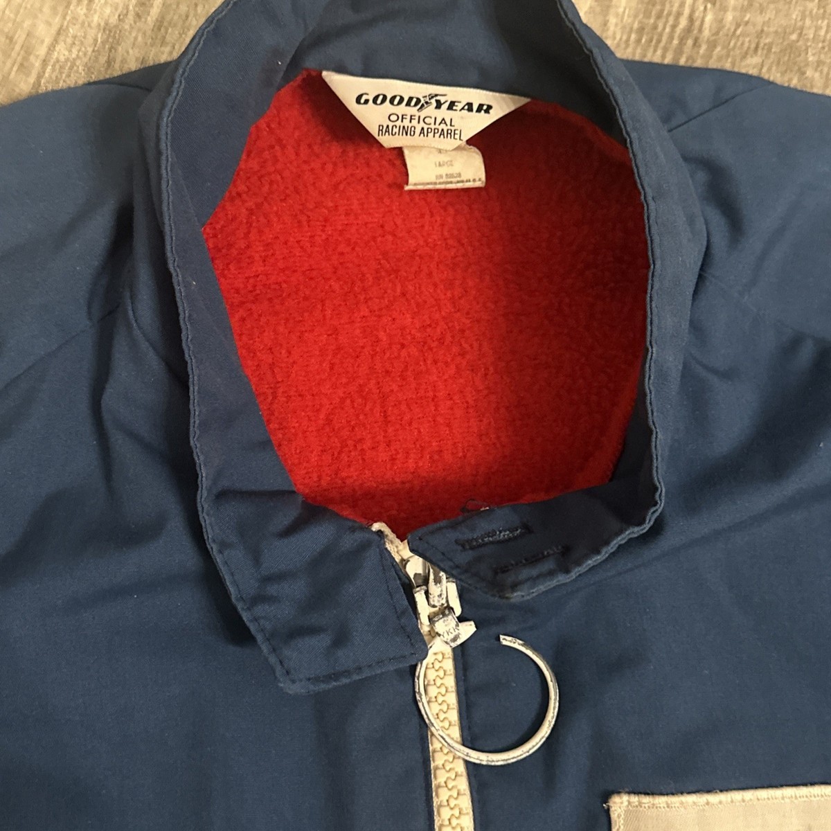 Veste Matelassée Légère Goodyear Vintage USA - Bleu, Taille M (années 80)