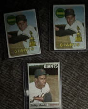 Topps Bobby Bonds Vintage Baseball Card Lot 3 - Giants MLB 1969 All-Star Rookie