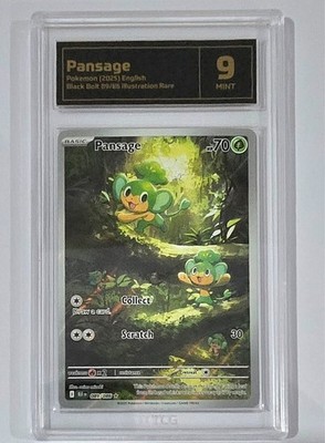 Pokemon Slab: Pansage - 089/086 - BLK - Graded TCG Mint 9