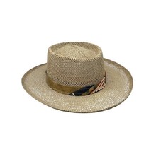 Dorfman Pacific Straw Hat Men  s Medium Fedora Style Southwestern Band Beach USA