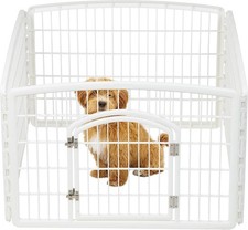 Foldable 4-Panel Dog Playpen W/ Door Pet Enclosure Puppy Training Rust-Free