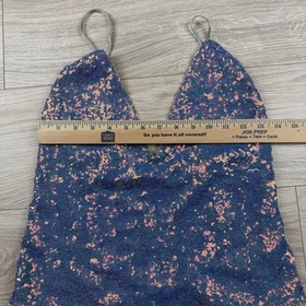 For Love And Lemons Skivvies Opal Low Plunge High Cut Sequin Bodysuit Size L  