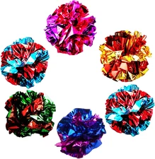 Sungrow Cat Crinkle Balls, Shiny, Mylar Crinkler, Stress-Relief Toy for Kittens,
