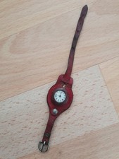 Orologio da tasca antico/vintage da polso in pelle WW1/Militaria? Danneggiato/non funzionante