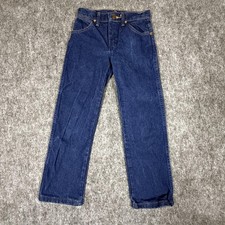 Wrangler Jeans Boys 8 Blue Denim Straight 100 Cotton Adjustable Waist Casual