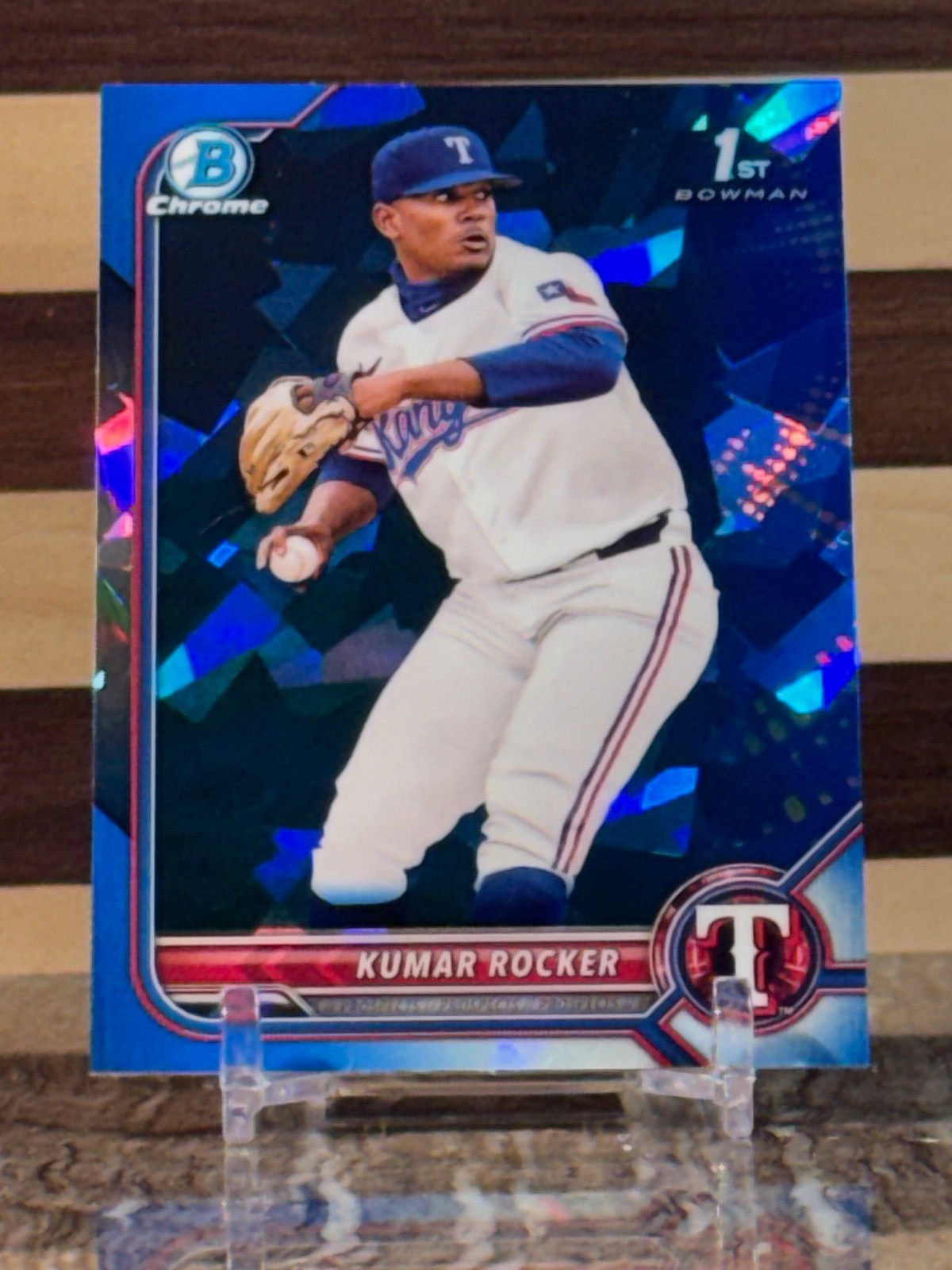 2022 Bowman Chrome Draft KUMAR ROCKER sapphire refractor RC 1st Texas Rangers