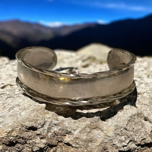 Retro Vintage Mexico Sterling Silver Cuff Bracelet