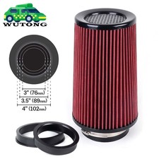 3 3.5 4 Cold Air Intake Filter Inlet 3 Sizes In 1 10.5 Tall Universal Red
