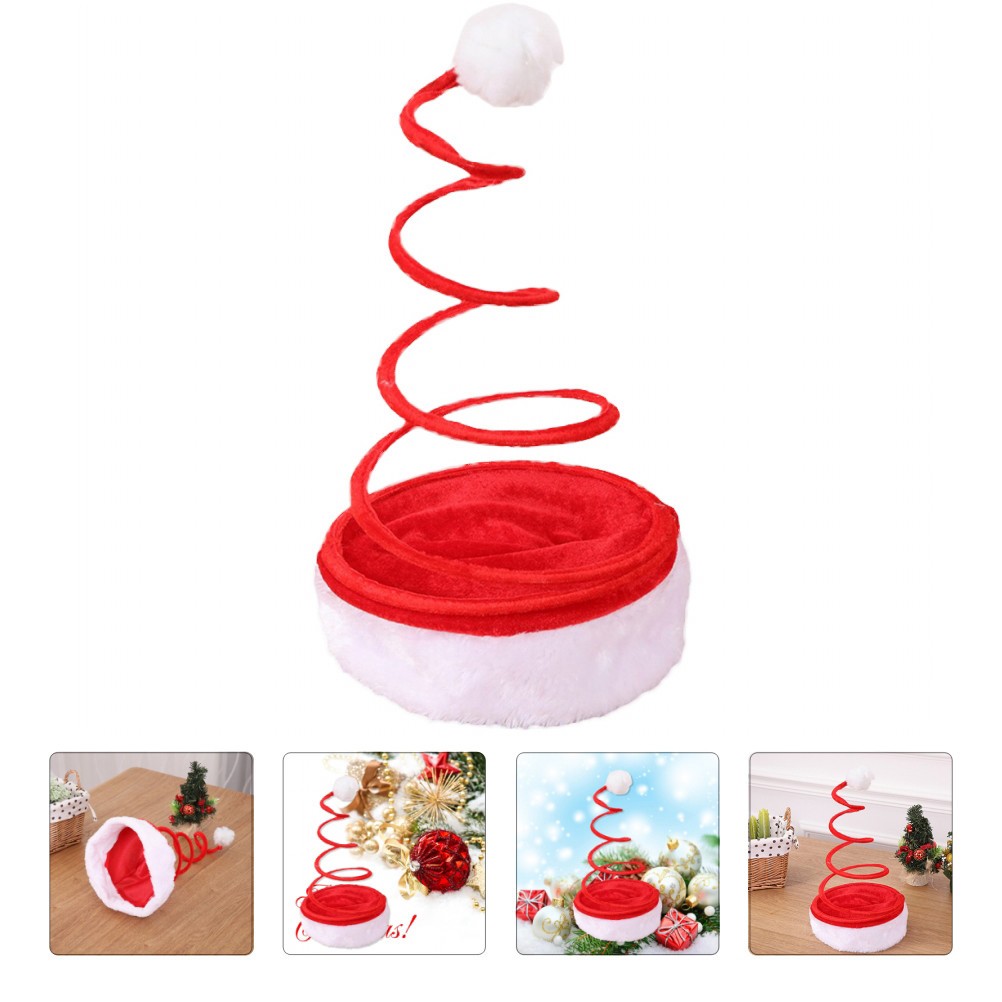 2 Piezas Navidad Primavera Sombrero Rojo Felpa Bola Top Fiesta Disfraz Accesorios