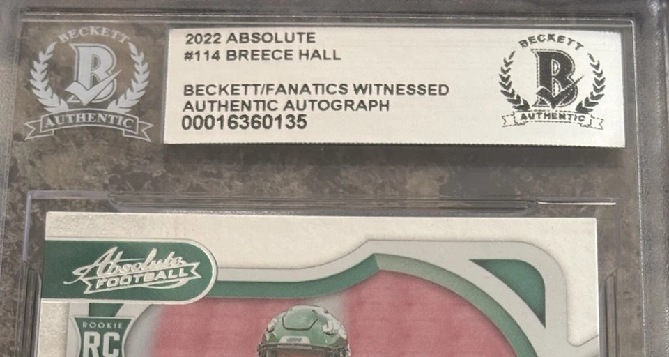 2022 Panini Absolute Silver RC Breece Hall Auto Is Authenticated #114 - Image 3 of 3