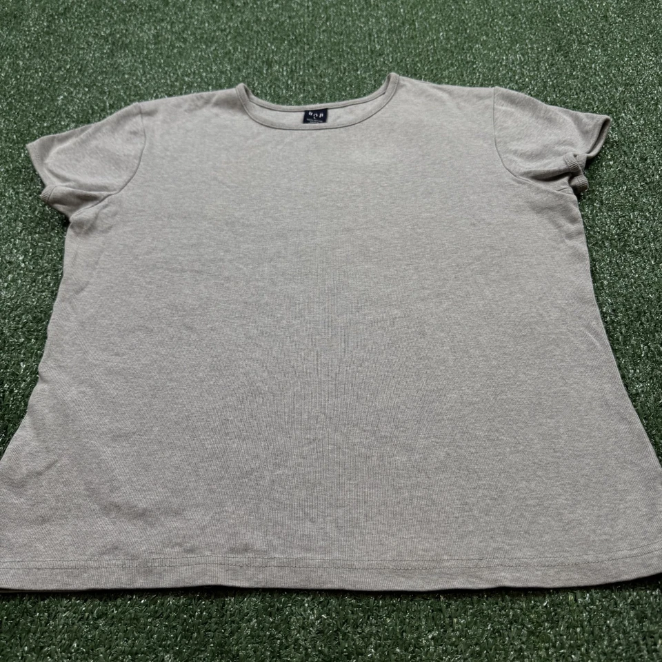Camiseta elástica vintage Y2k Gap para mujer talla L gris manga corta bebé muñeca Foto 2 de 4