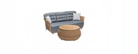 Garnitur Sofa 3 Sitzer Grau Couchtisch Sofas Dreisitzer Rattan Luxus Modern