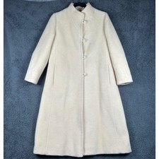 Vintage Domino New York Forstmann Wool Swing Coat White Cream Old Money USA Made