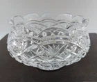 Waterford Cullen Crystal 8" Footed Bowl Scalloped Top Made in Ireland Vintage