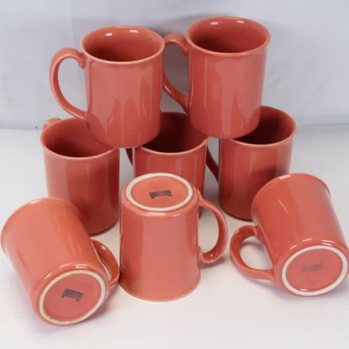 Corning Coral Pink Salmon Mugs  Lot of 8