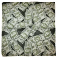 22"x22" Multiple 50 & 100 Dollar Bills 100% Cotton Bandana Bandanna