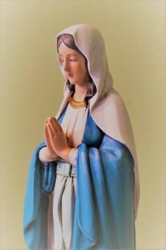 Rosenkranz Halter Maria 8 Zoll Statue zarter Rosensockel Harz - Bild 3 von 6