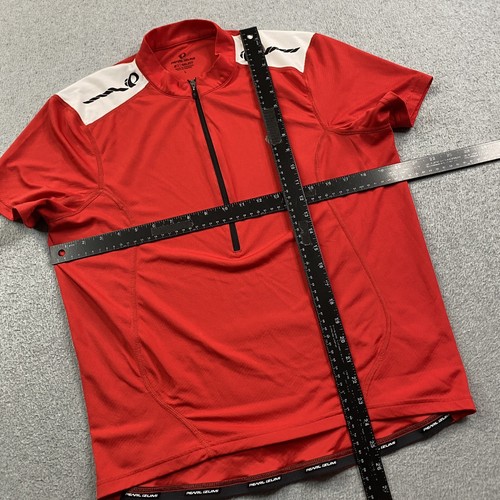 Pearl Izumi Cycling Jersey Mens Large 1/2 Half Zip Red Performance Stretch Logo - Picture 7 of 14