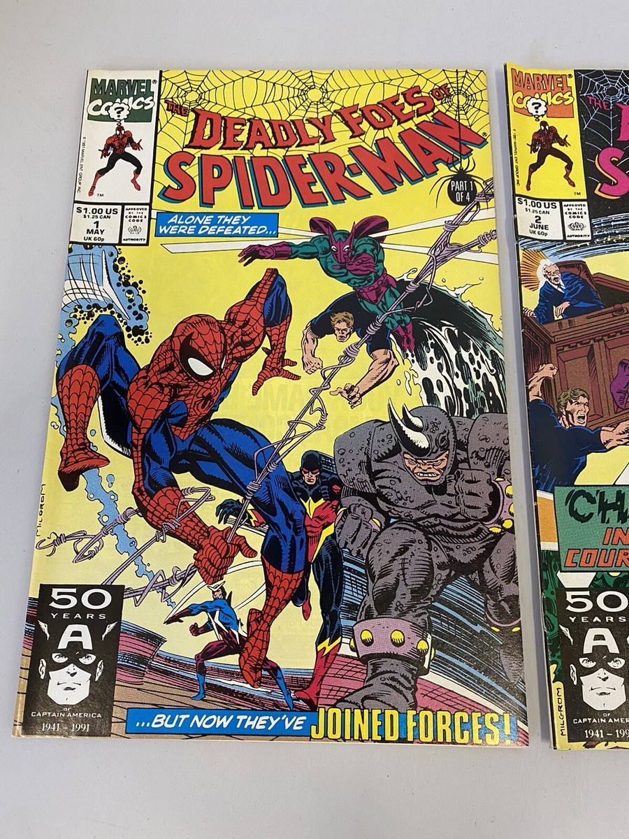 Deadly Foes Of Spider-Man 1-4 Marvel Comic Book Lot 1991 Complete