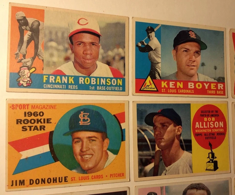 Lote 19 1960 Topps BB Mid Grade Sem Dobras Frank Robinson NY Yanks Team EX - Imagem 2 de 4