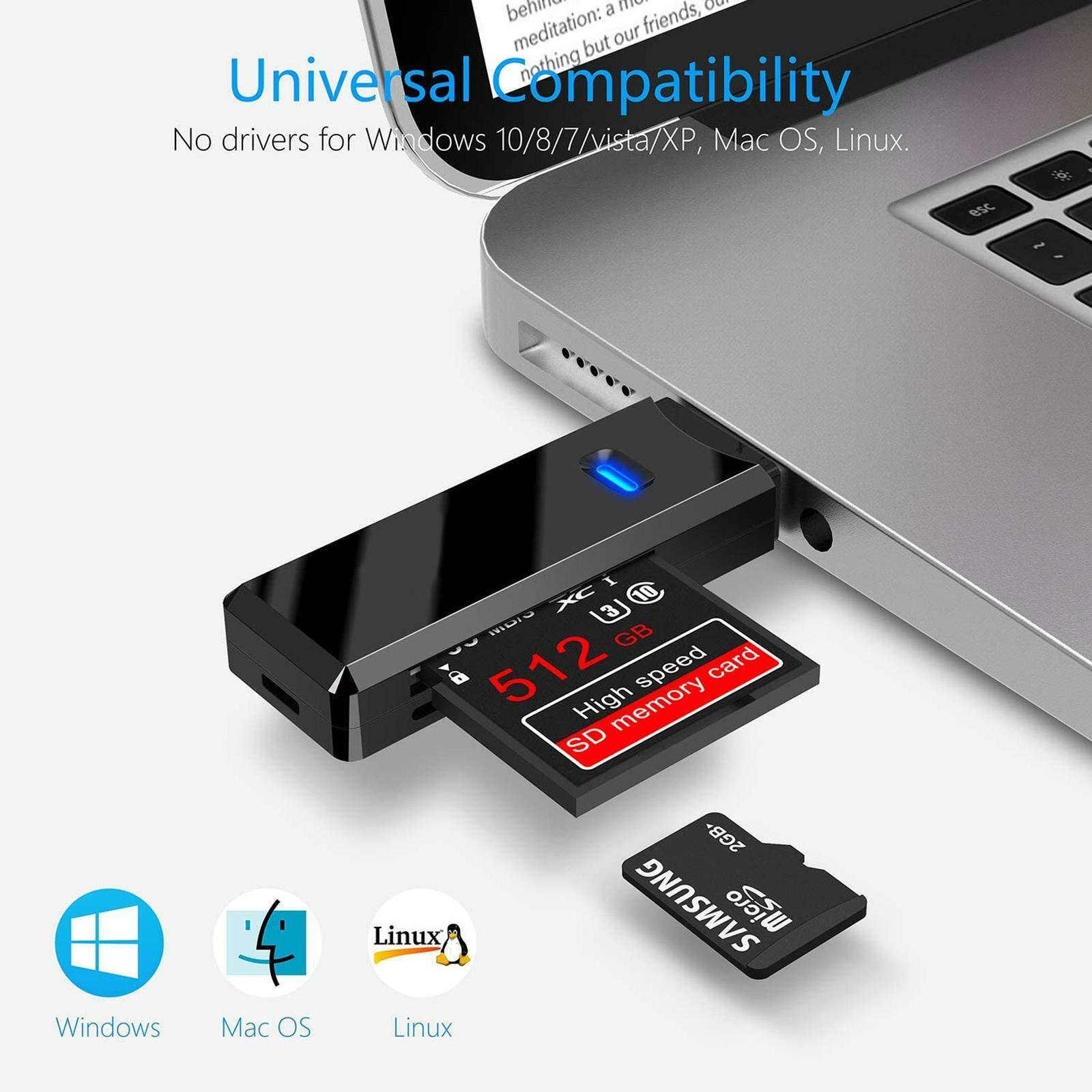 Wewoo - Lecteur de carte USB 3.0 noir Super Speed, SD / Micro SD