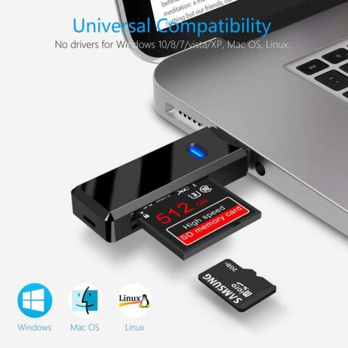 Lector de Tarjetas SD USB 3.0 Micro SD SDHC SDXC MMC Móvil T-FLASH PC Laptop - Imagen 7 de 7