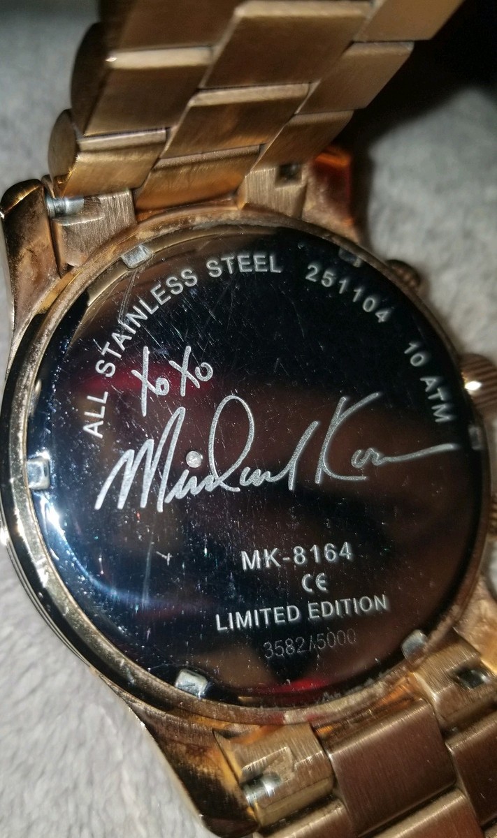 Michael Kors Rose Gold Womens Limited Edition Runway Watch MK 8164 Michael Kors MK8164 Signed Limited Edition Rose Gold  main image 4