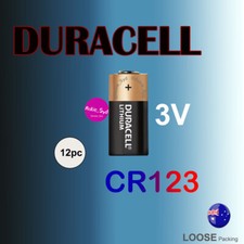 12x Duracell CR123 2/3A Lithium 3V Battery Camera Photo Flashlight Batteries