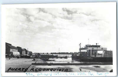 Dock Cargo Shipping Puerto Reconquista Santa Fe Argentina Vintage RP Postkarte