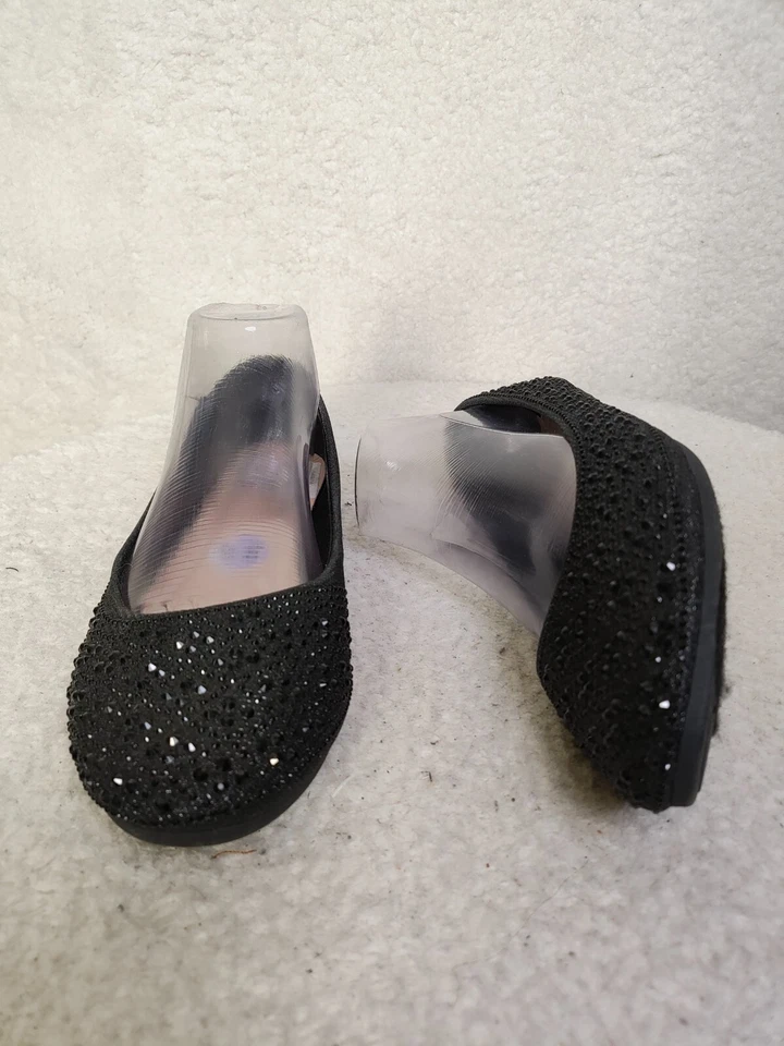 Top Moda Women Flat 8.5 Black Synthetic Rhinestone Slip On Comfort Ballet Shoes - Image 4 of 4