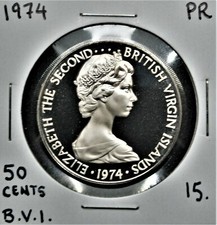 1974 British Virgin Islands Proof 50 cents